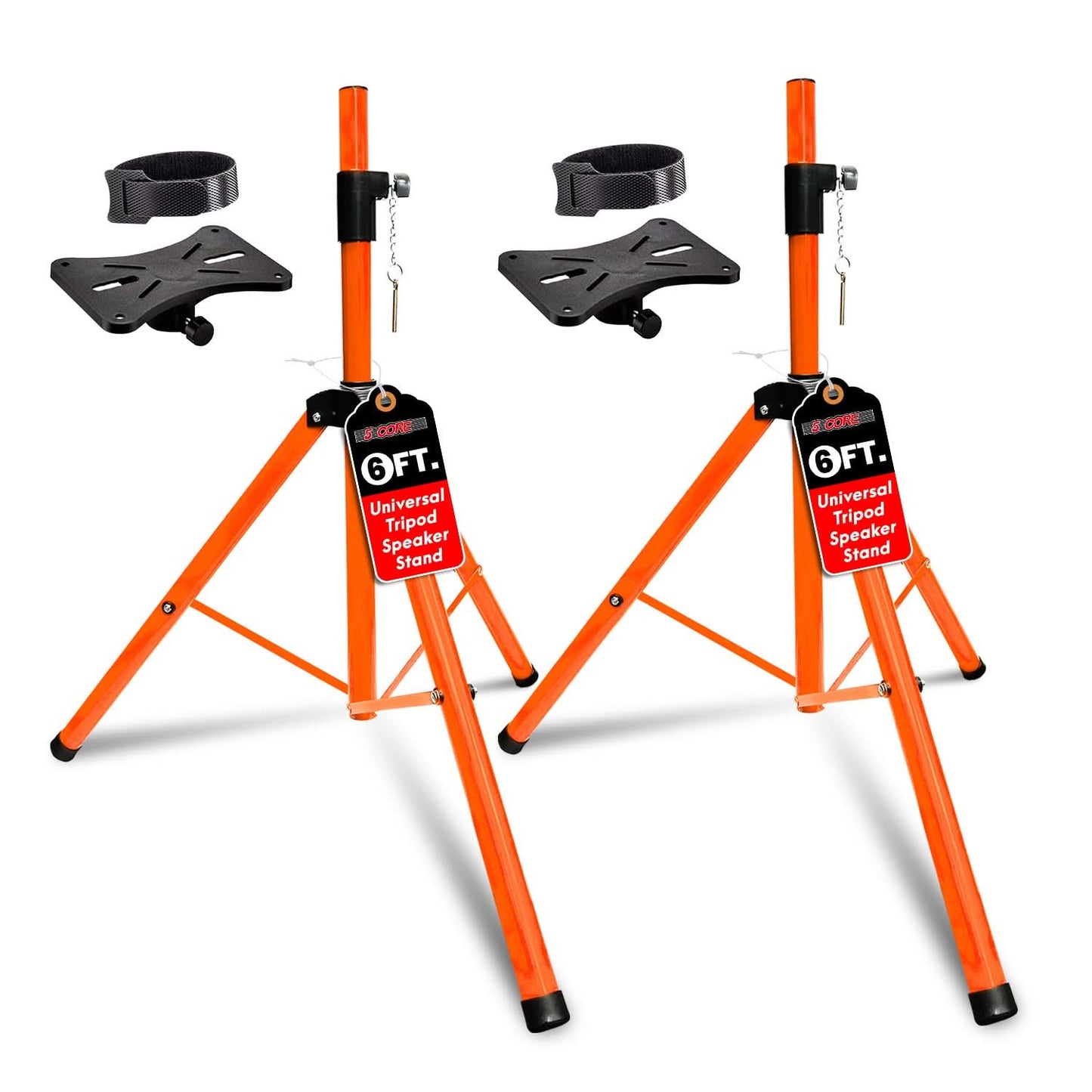 5 Core Speaker Stand Pair Adjustable Heavy Duty PA DJ Tripod Studio Monitor Stands w 35mm Insert