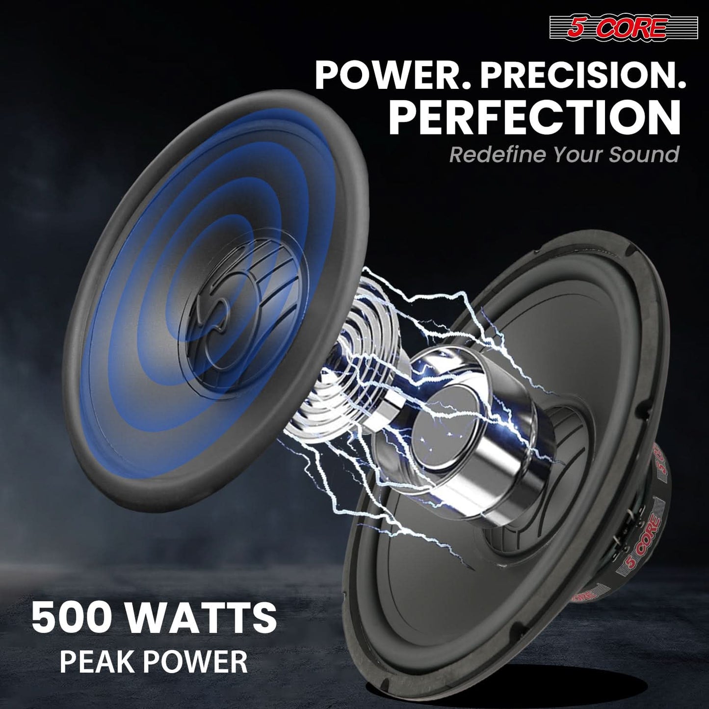 5 Core 15 Inch Woofer 500W Car Subwoofer 4Ohm Replacement Deep Sub w Poly Cone