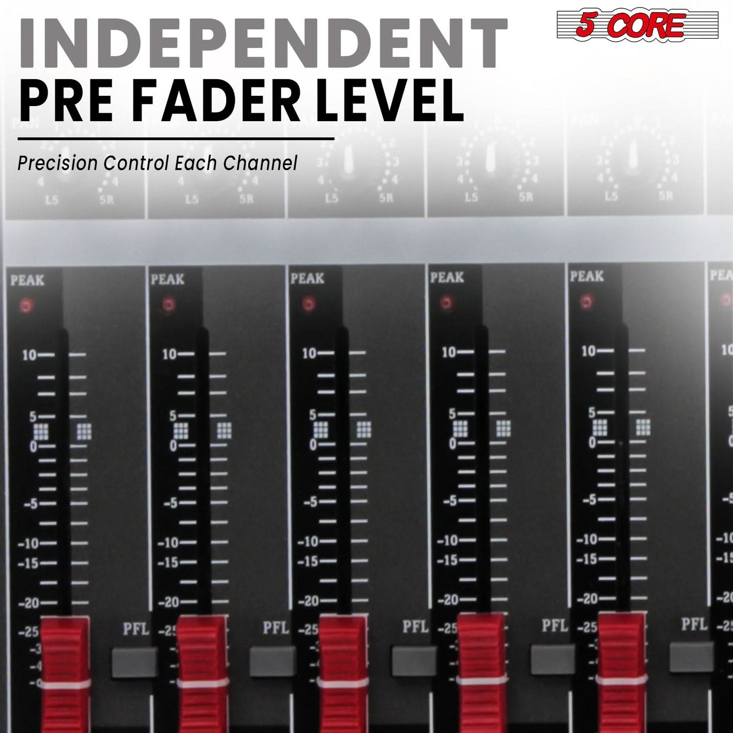 5 Core Audio Mixer 12 Channel DJ Equipment with Bluetooth USB Sound Board Console